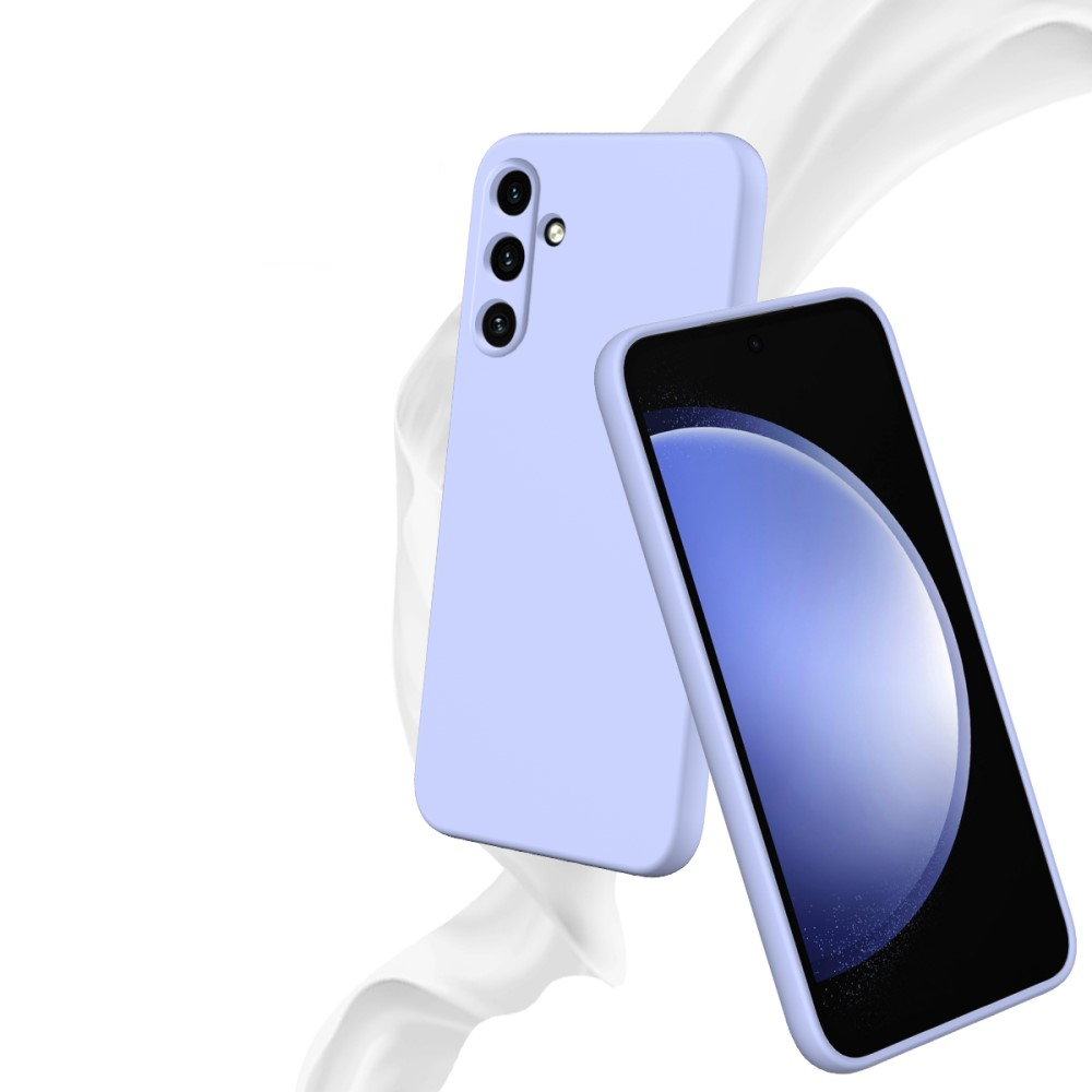 Samsung Galaxy A55 Silikon Case Hülle mit Kameraschutz   Handschlaufe - Lila