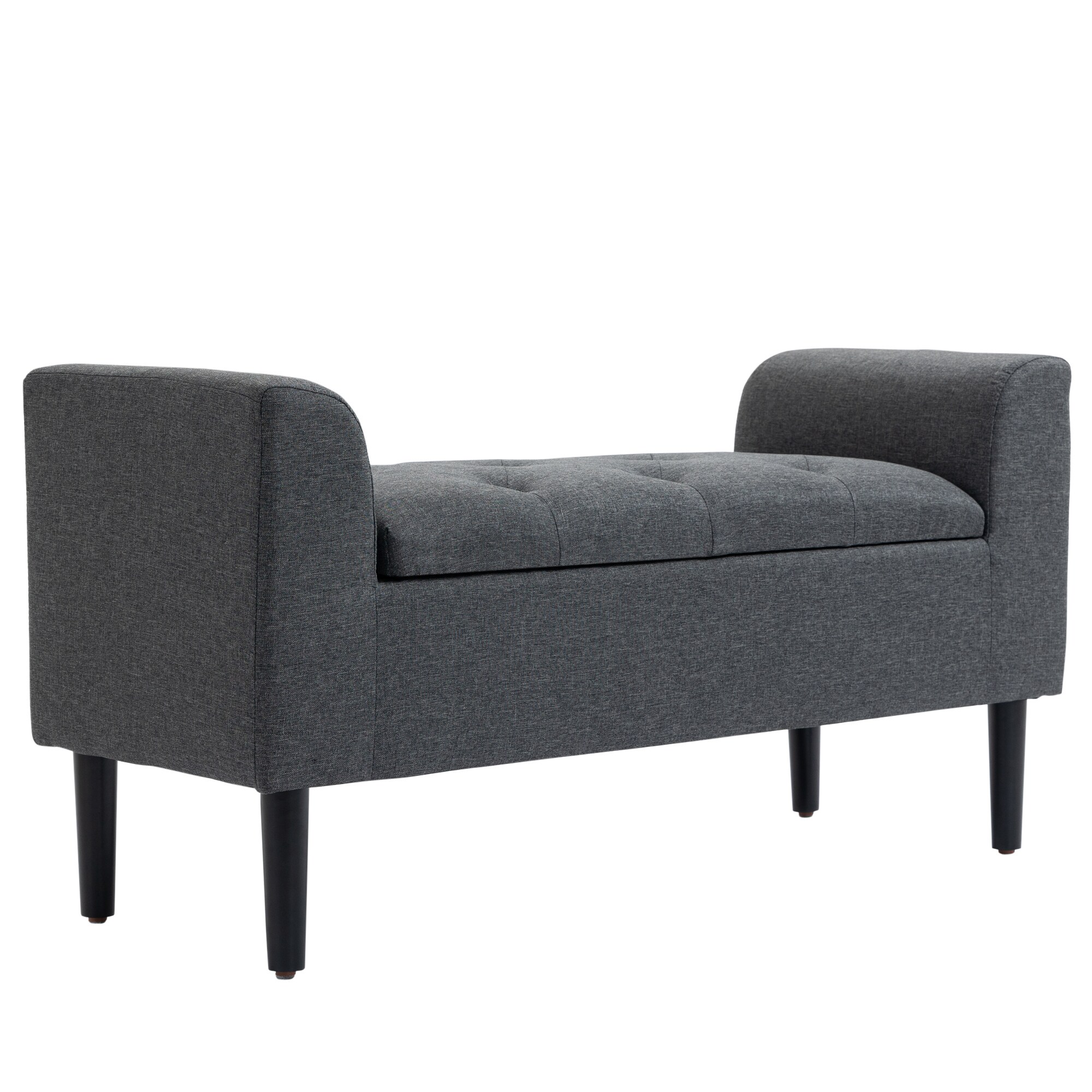 HOMCOM Sitzbank mit Stauraum dunkelgrau B116 x T44 x H58 cm
