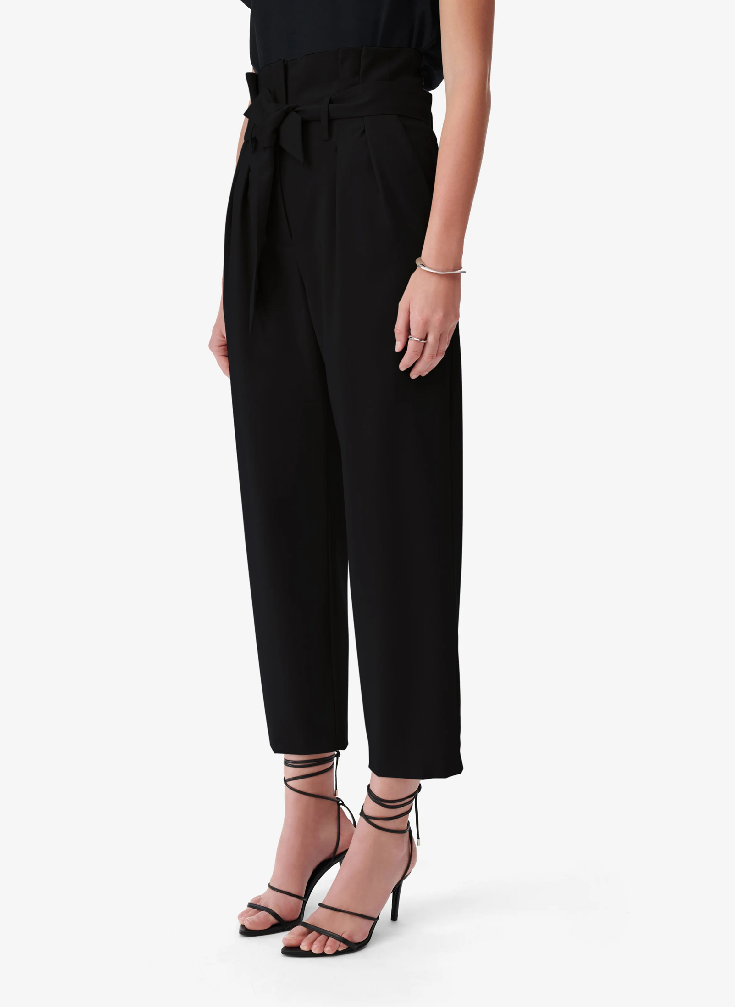 ARRISON - Pantalon droit en laine mélangée | Noir