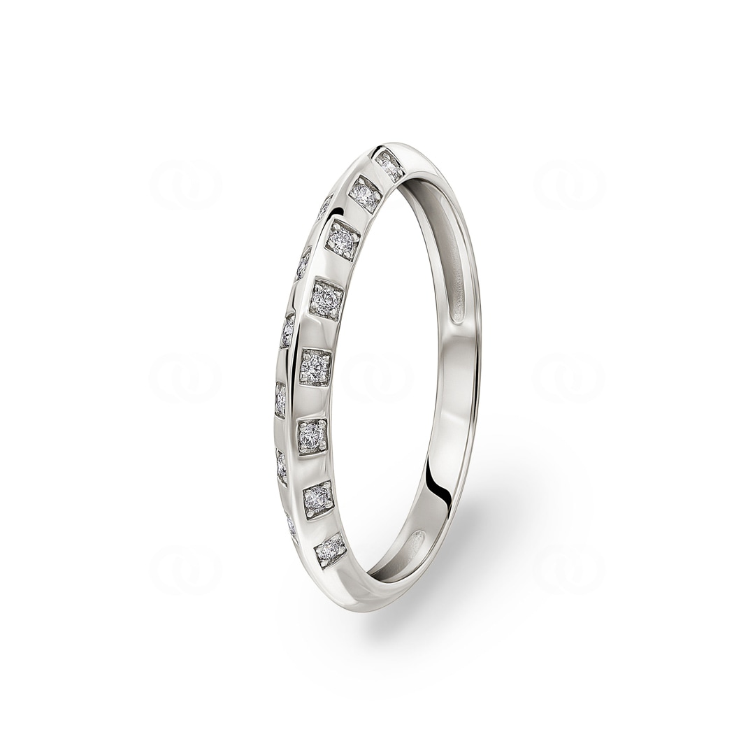Ring 750/18 K Weissgold mit Diamanten 0.09 ct H/si