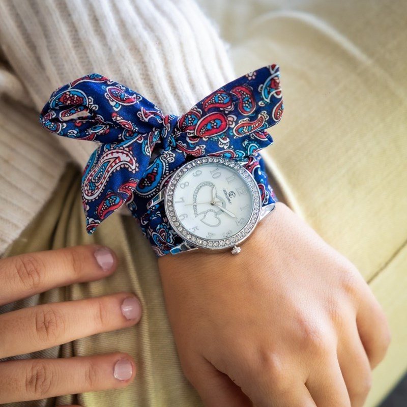 Montre Femme CHTIME bracelet Tissu Bleu