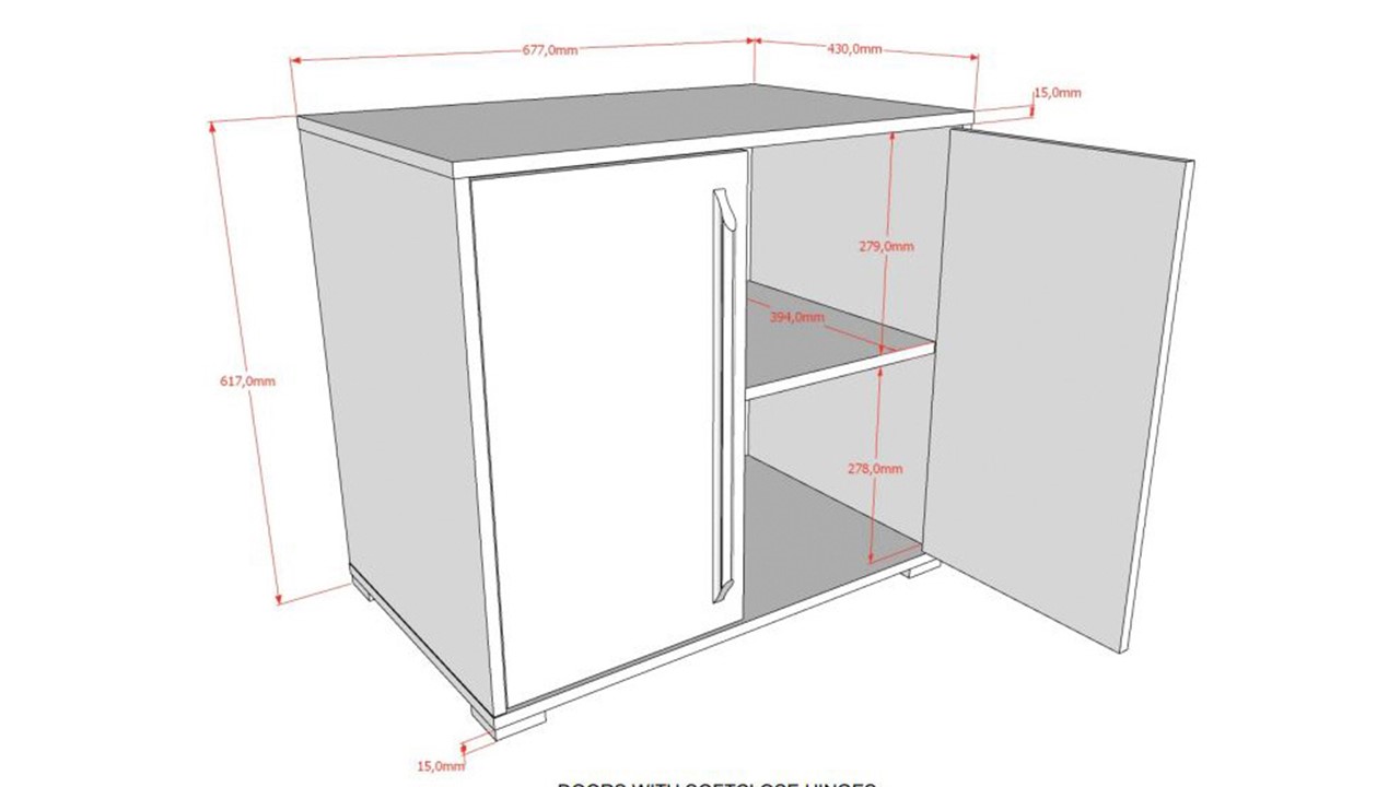 Commode 2 deuren voor halfhoogslaper Sam eik