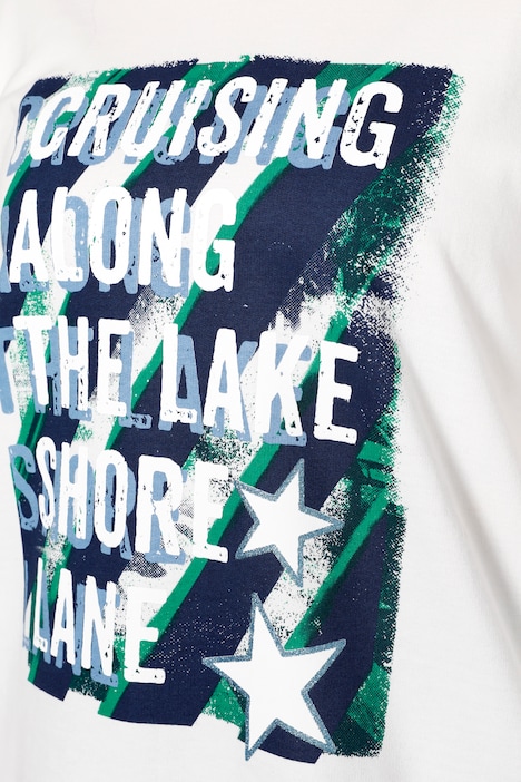 Sweatshirt, A-Line, Schrift-Motiv, Stehkragen, Langarm