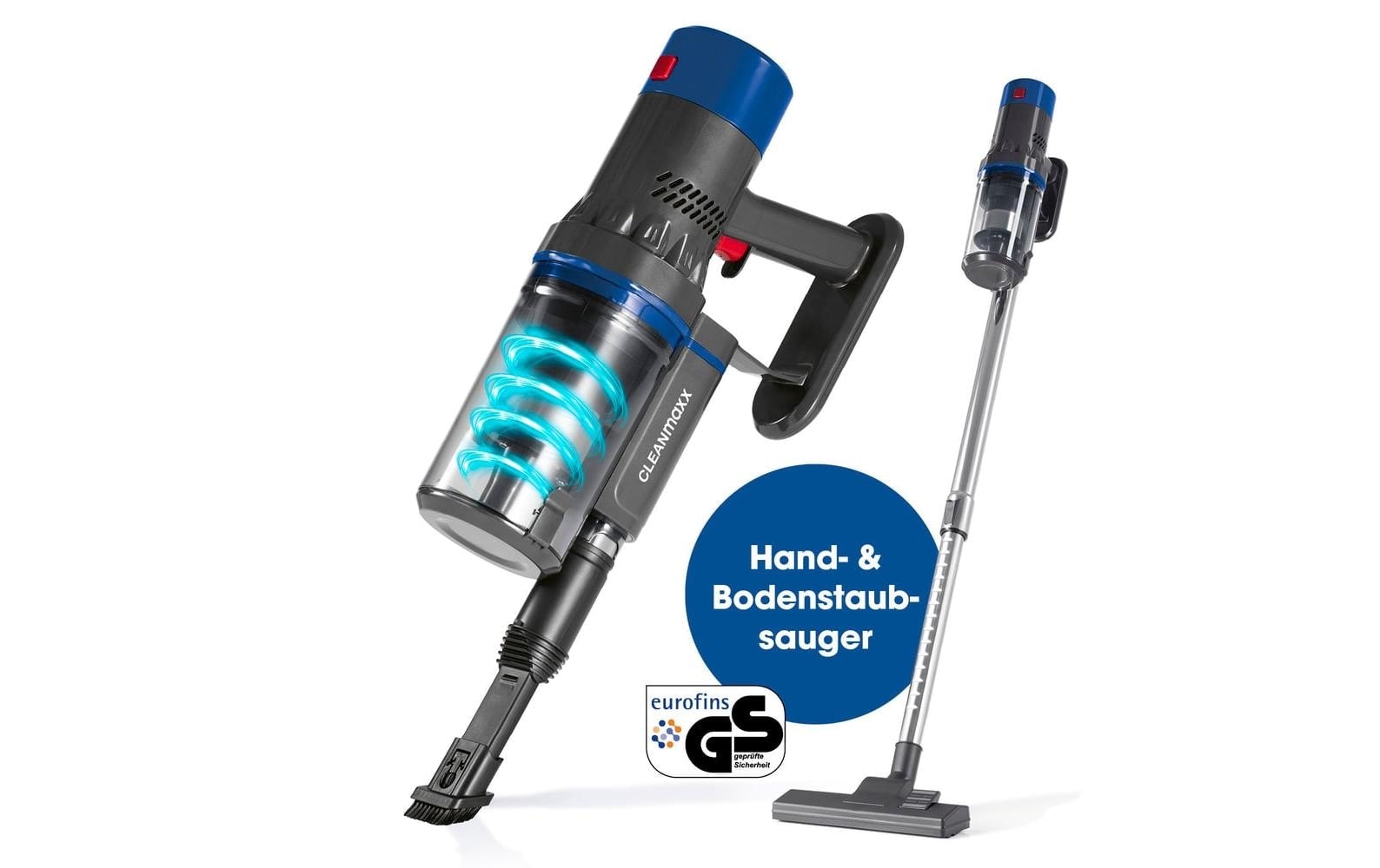 CLEANmaxx Akku-Hand-und Stielstaubsauger »CLEANmaxx Akku-Hand- und Stielsauger Grau / Blau«