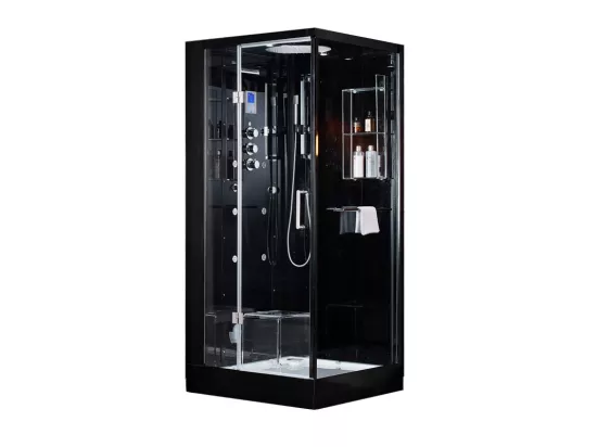 Cabine douche Hammam Archipel® Pro 95G BLACK (95x95cm) - 1 place