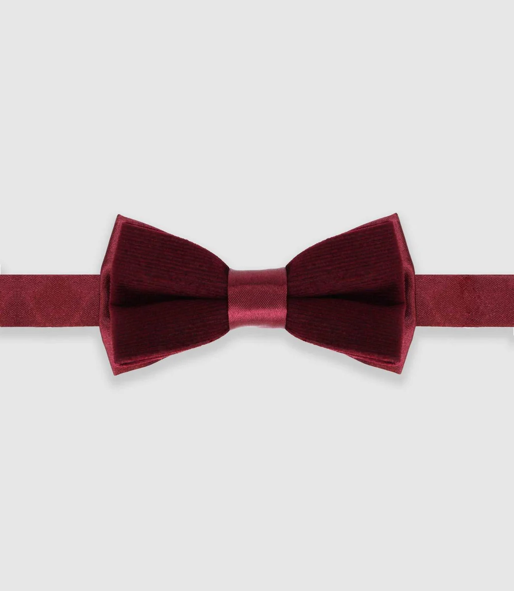 Nœud papillon effet satin bordeaux NPDUOTARKAN