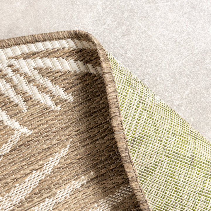 Rond buitenkleed - Malta Leaves Naturel | Budgettopper!