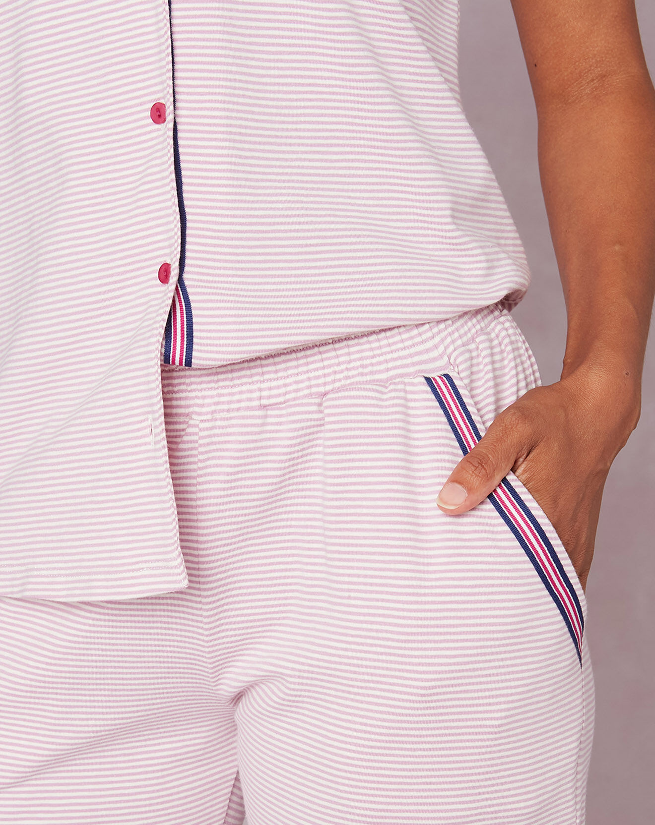 Le Chat Pyjama 7/8ème Toudoux violet/écru