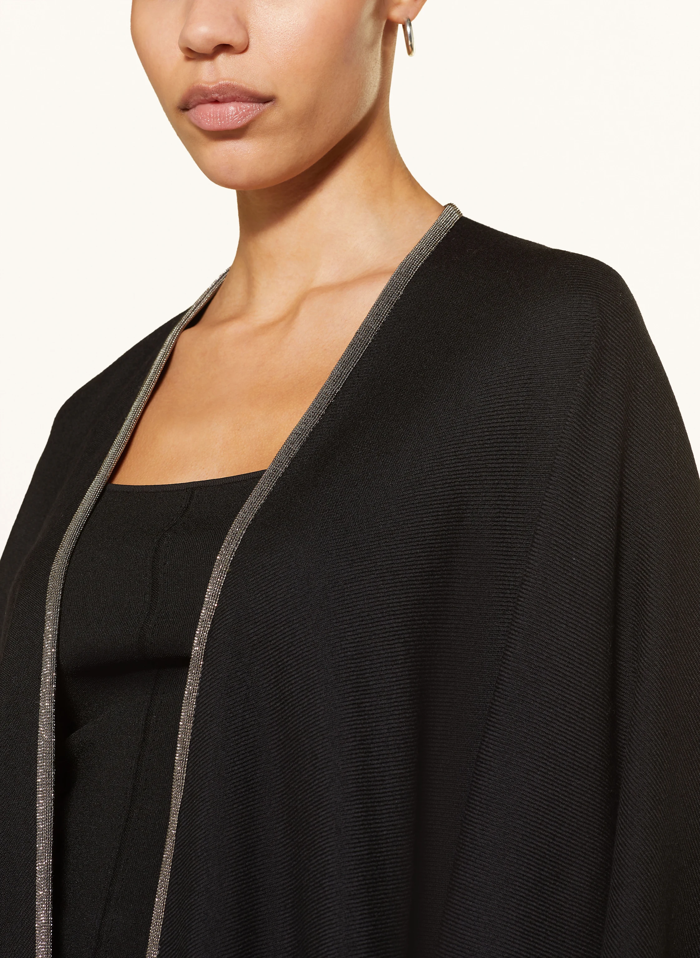 FABIANA FILIPPI Poncho mit Schmuckperlen