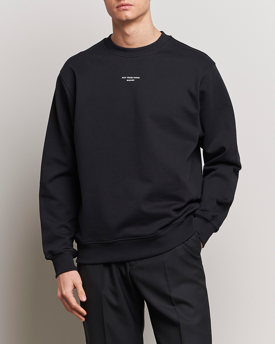 Drôle de Monsieur Classic Slogan Sweatshirt Black