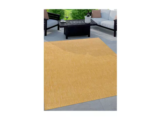 Tapis extérieur intérieur tissé uni - BAHAMAS 548 Jaune 140*200