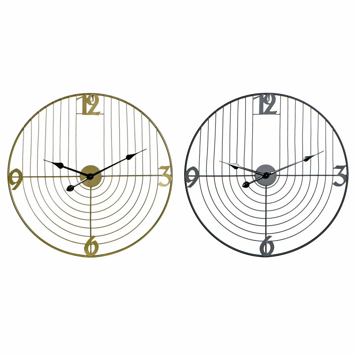 DKD Home Decor Horloge Murale Moderne (2 unités)