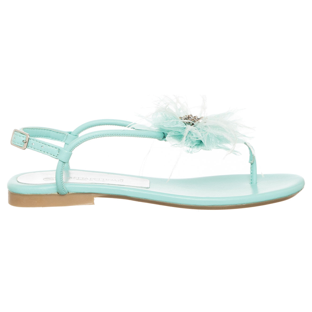 Loretta Pettinari Sandales en Cuir Lisa bleu clair