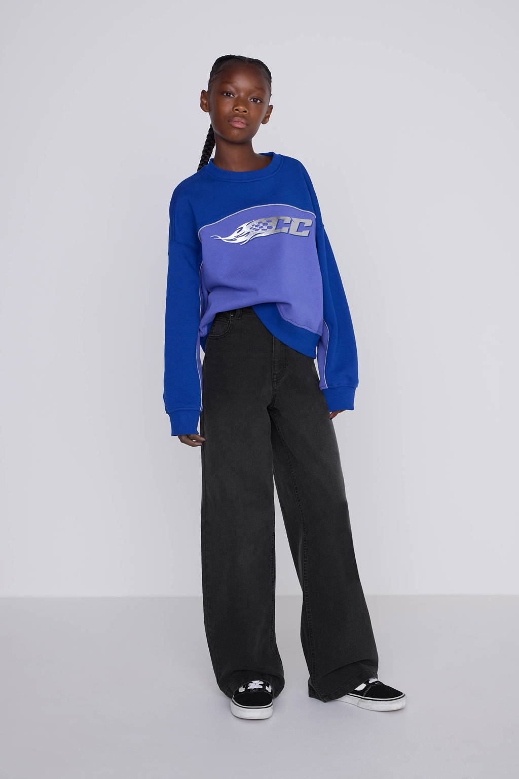 Coolcat Wide Leg Jeans Dominique Donker Grijs