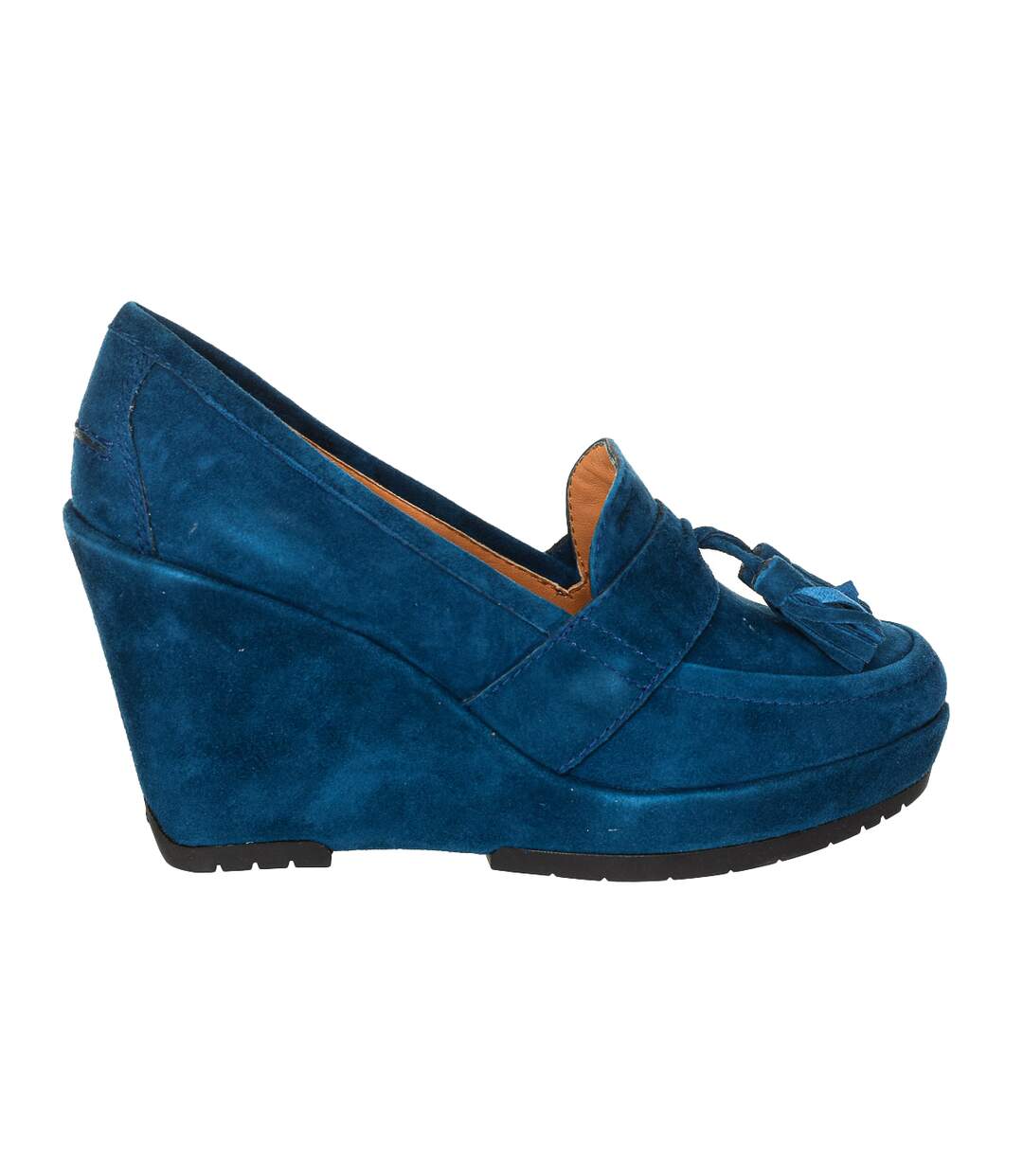 Women's leather wedge moccasin