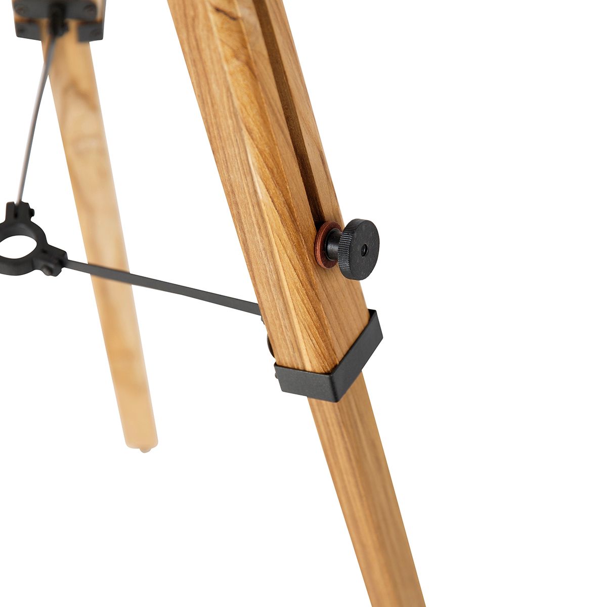 Tripod vloerlamp zwart met hout studiospot - Radient