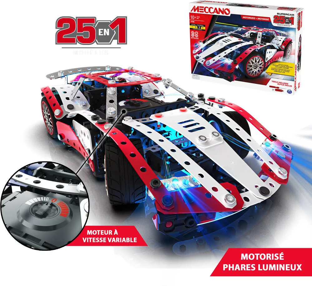 MECCANO - SUPERCAR  25 MODELES MOTORISES