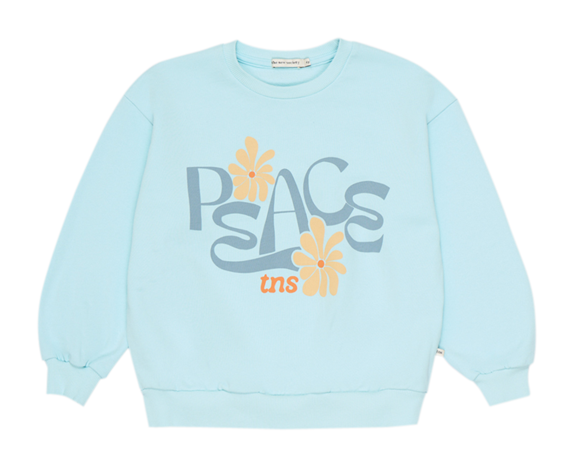 LAPACE - Sweat droit à col rond en coton sérigraphié | Bleu