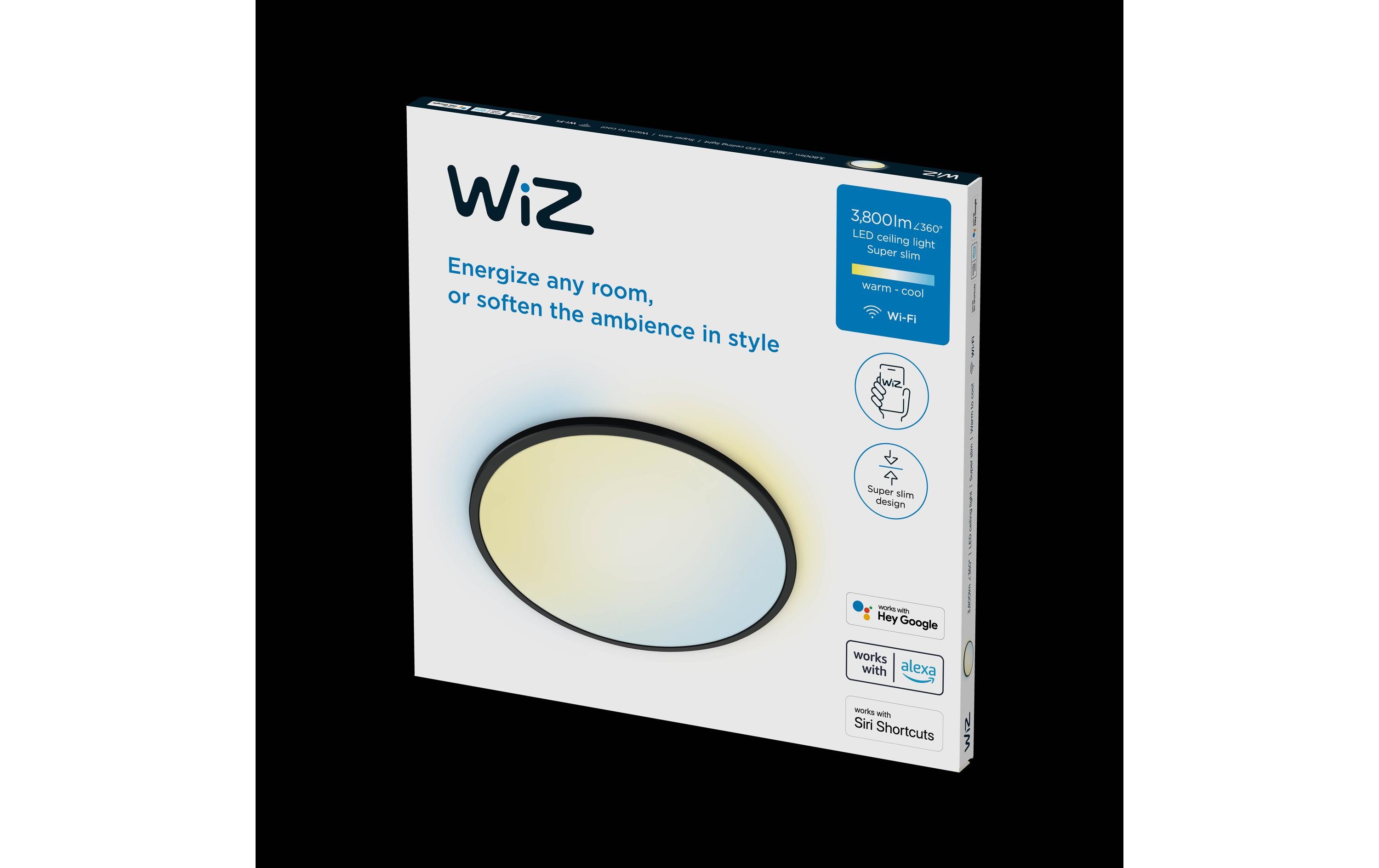 Deckenleuchte SuperSlim, 32 W, 2700 - 6500 K, Schwarz<br>LED Deckenleuchte