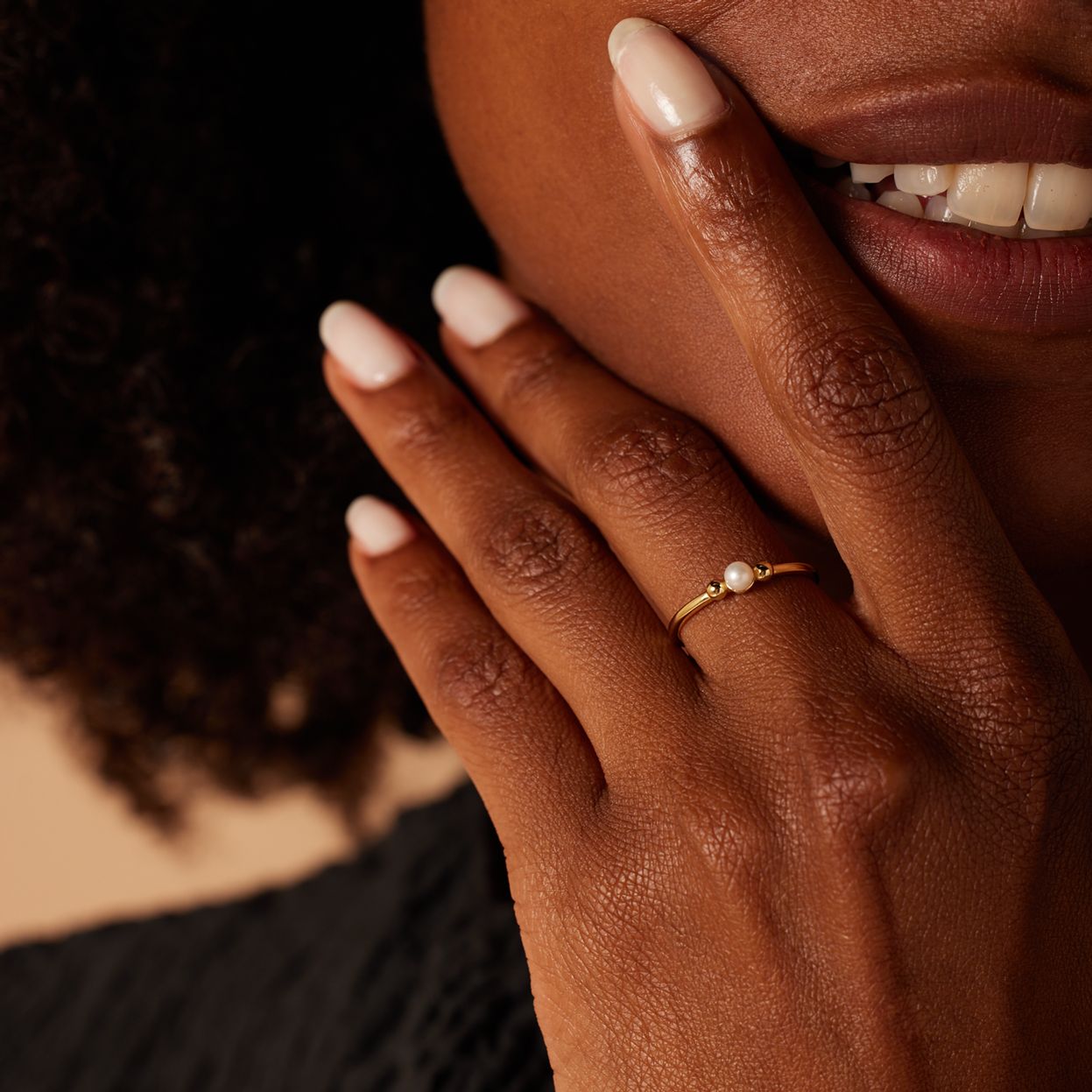 Zilveren goldplated ring zoetwaterparel