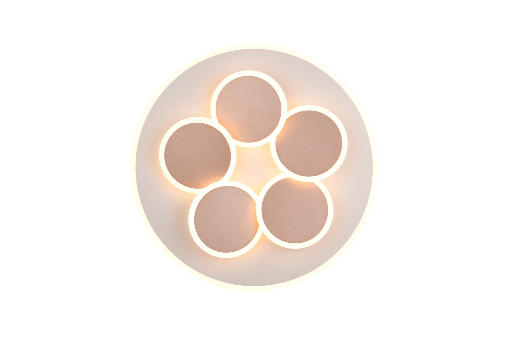TRIO LED Deckenlampe MANDALA 49 cm warmgrey /coffee