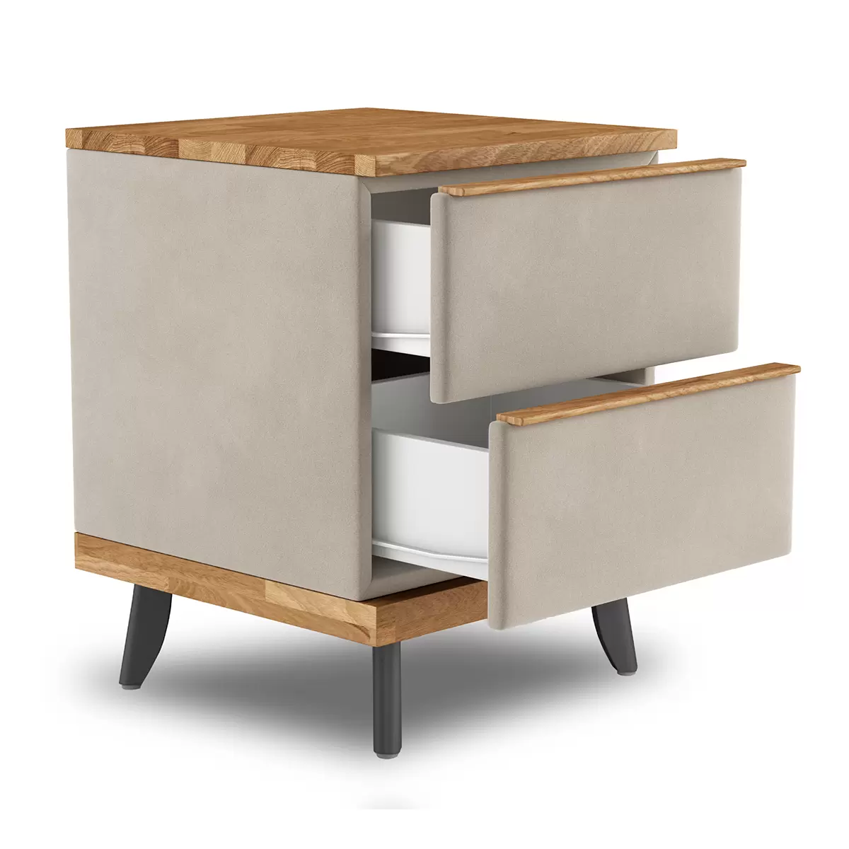 Nachttisch Emily II beige,schwarz