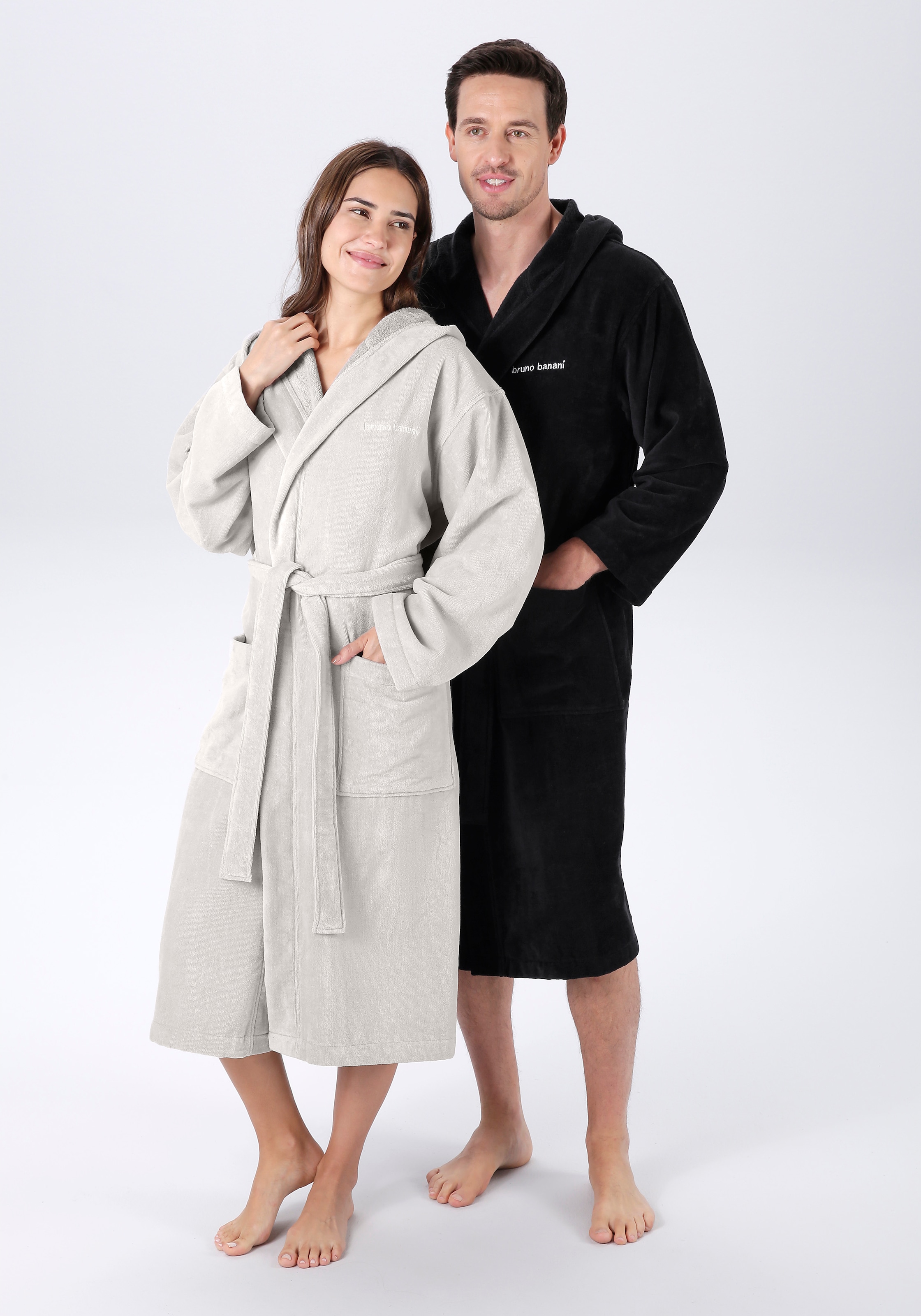 Bruno Banani Unisex-Bademantel »Daniel, ideal für Sauna & Spa, Hotelbademantel, Morgenmantel«, 1 Stk. Damen & Herren Bademantel, lang, mit Taschen, S-5XL