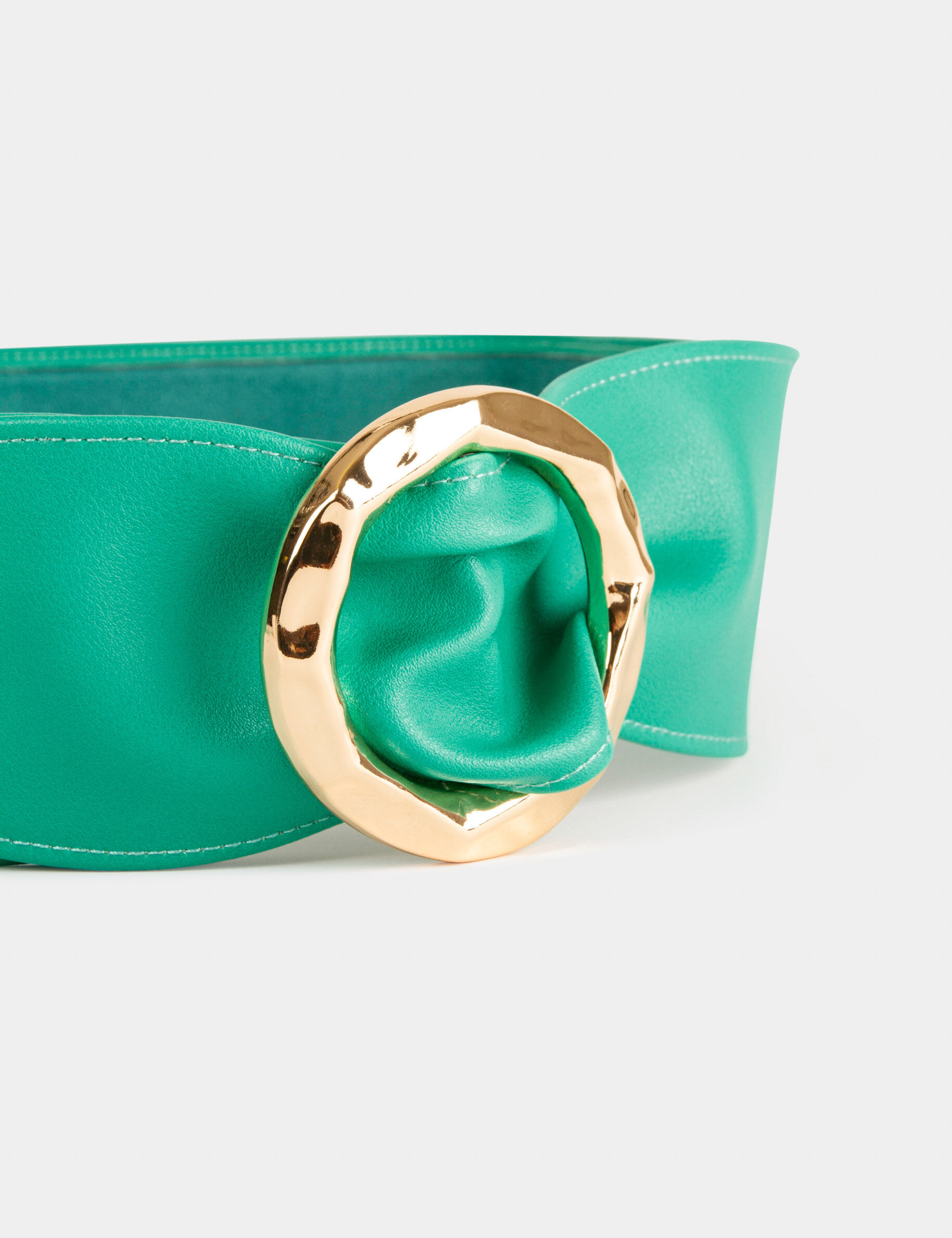 Ceinture avec boucle ronde vert femme - vert