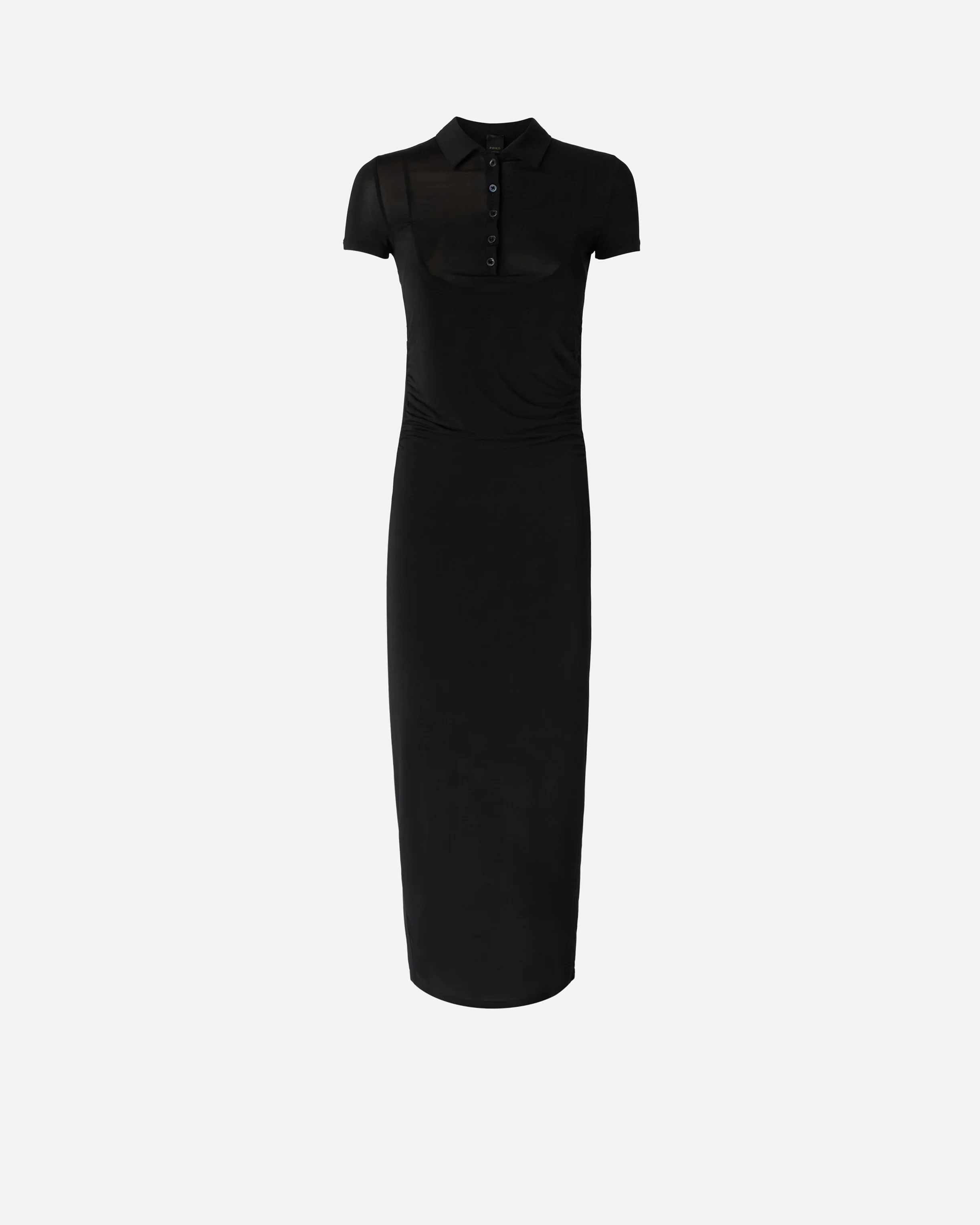 Robe polo longue en jersey léger | Noir