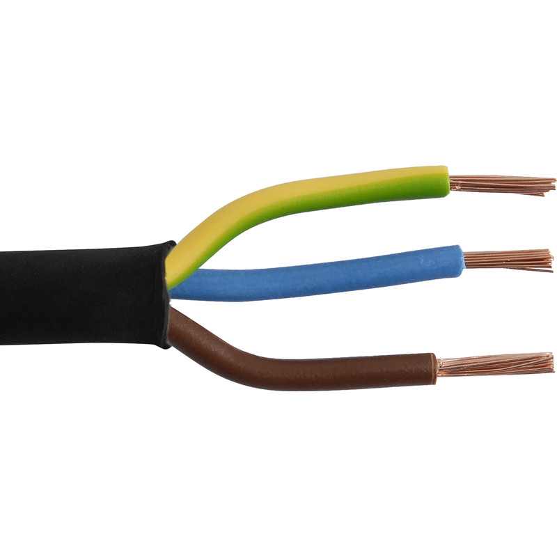Rubber kabel 10m 3x2,5mm² zwart