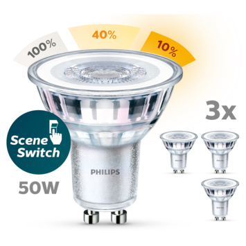 Philips LED spot GU10 50W 3 stuks sceneswitch