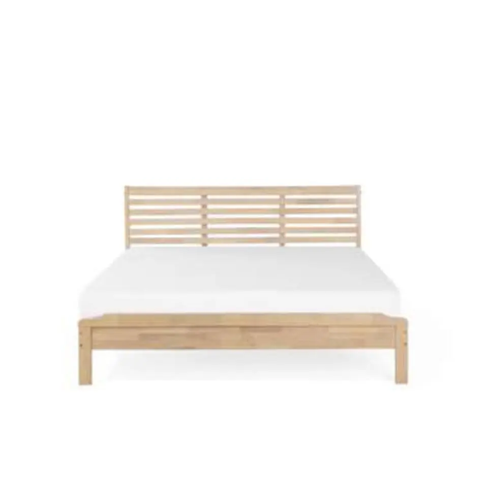 CARNAC - Tweepersoonsbed - Lichthout - 160 x 200 cm - Rubberhout
