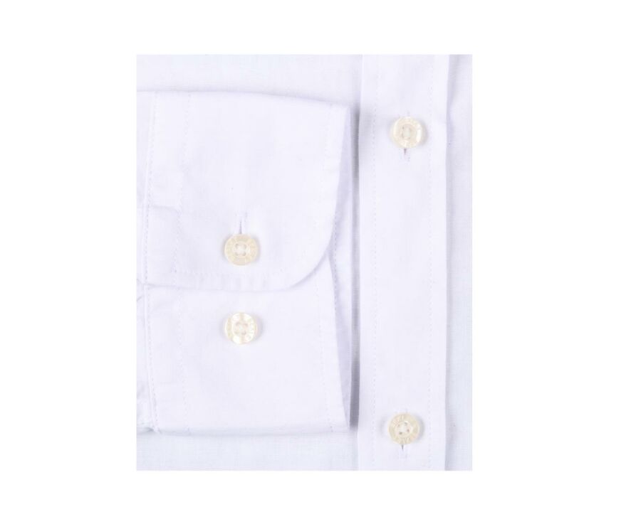 Chemise coton lin blanche unie - SILBERT