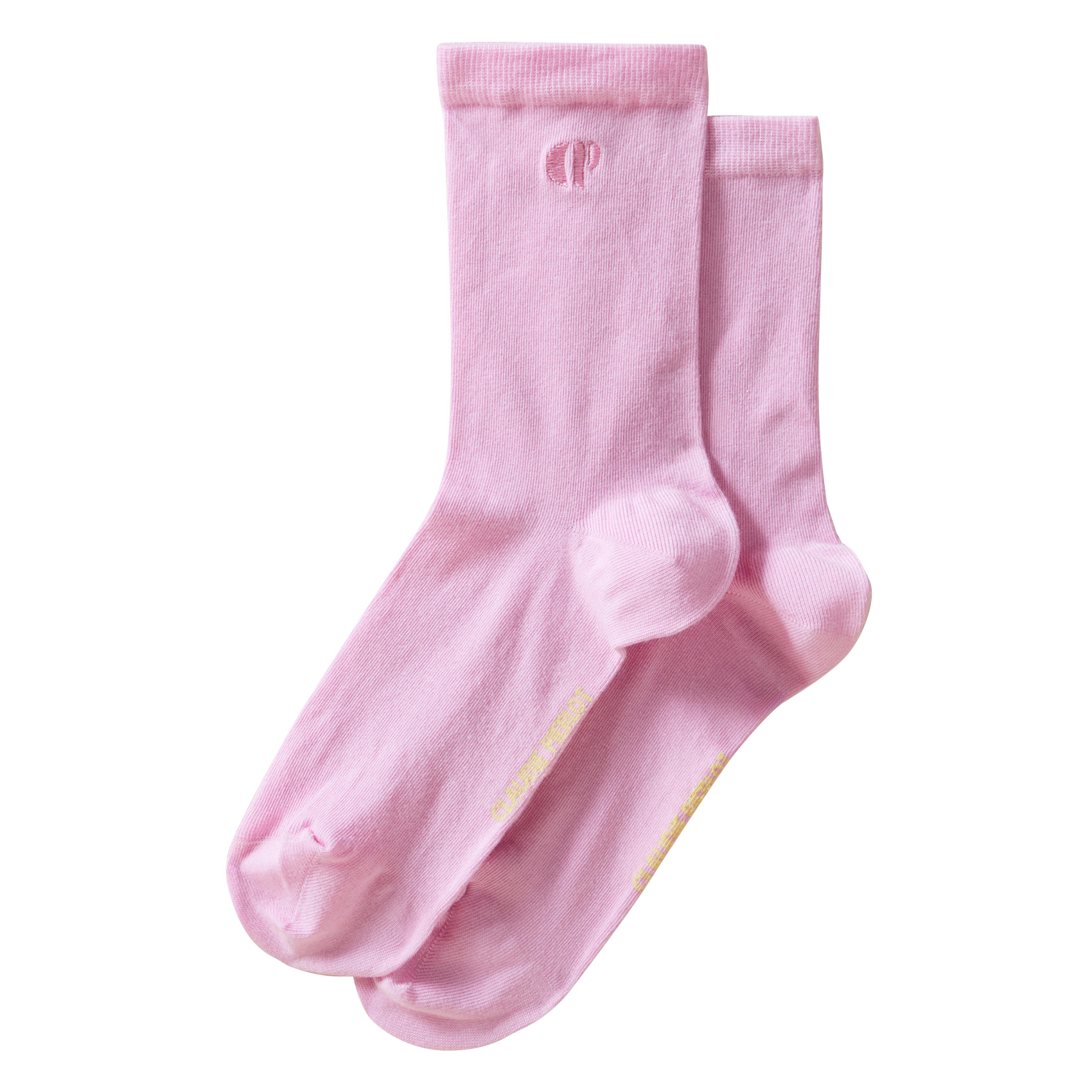 Chaussettes broderie en coton mélangé | Rose