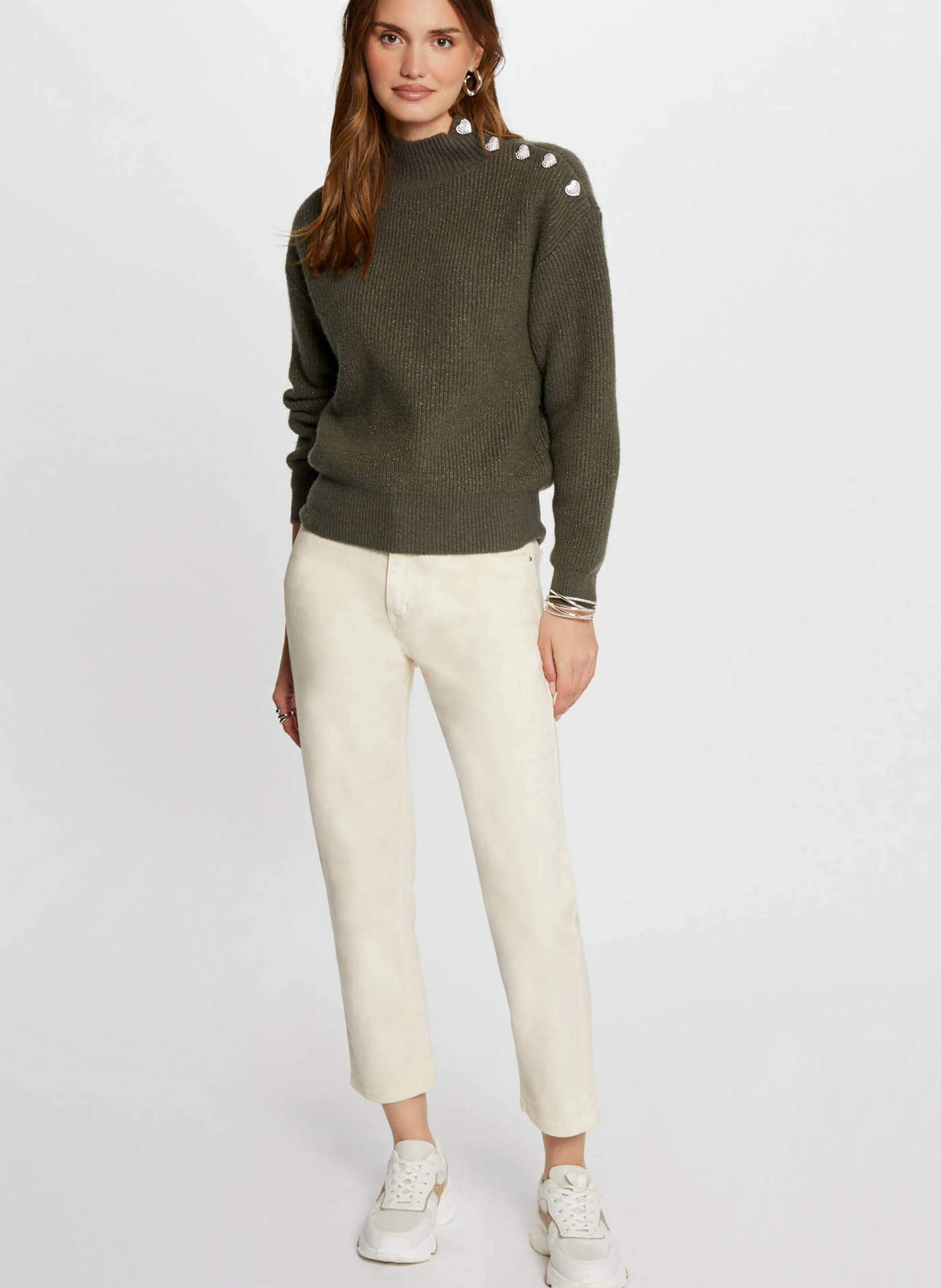 MSTORI - Pull droit col montant | Vert
