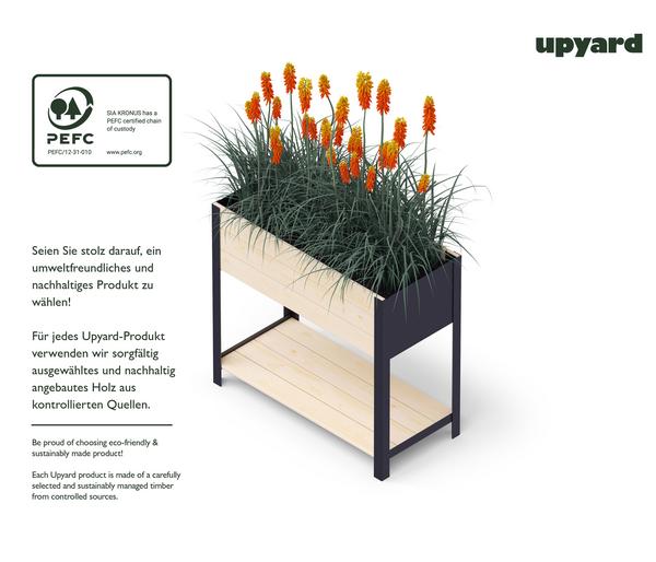 Upyard Holz-Pflanzkasten ModernBox mit Ablage,