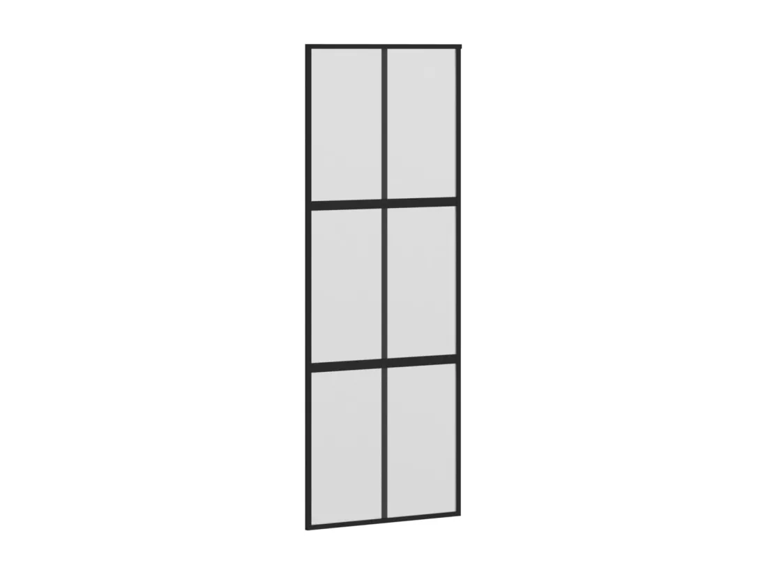 Porte coulissante noir 76x205 cm verre trempé aluminium