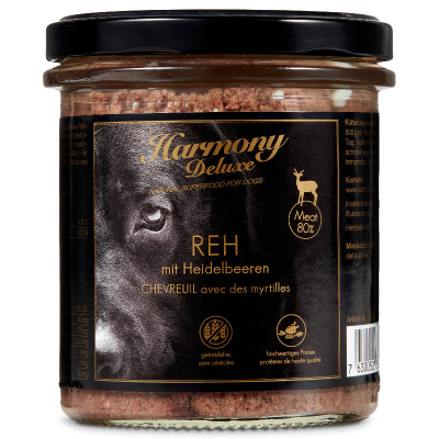 Harmony Dog Deluxe Adult Reh & Heidelbeeren Nassfutter 360g
