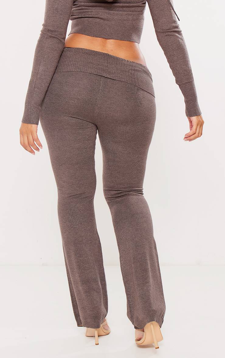 Charcoal Grey Legging En Maille Taille Haute À Revers Shape