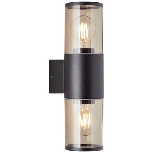 BRILLIANT Sergioro Außenwandleuchte 2flg schwarz matt | 2x A60, E27, 20W, geeignet für Normallampen (nicht enthalten)