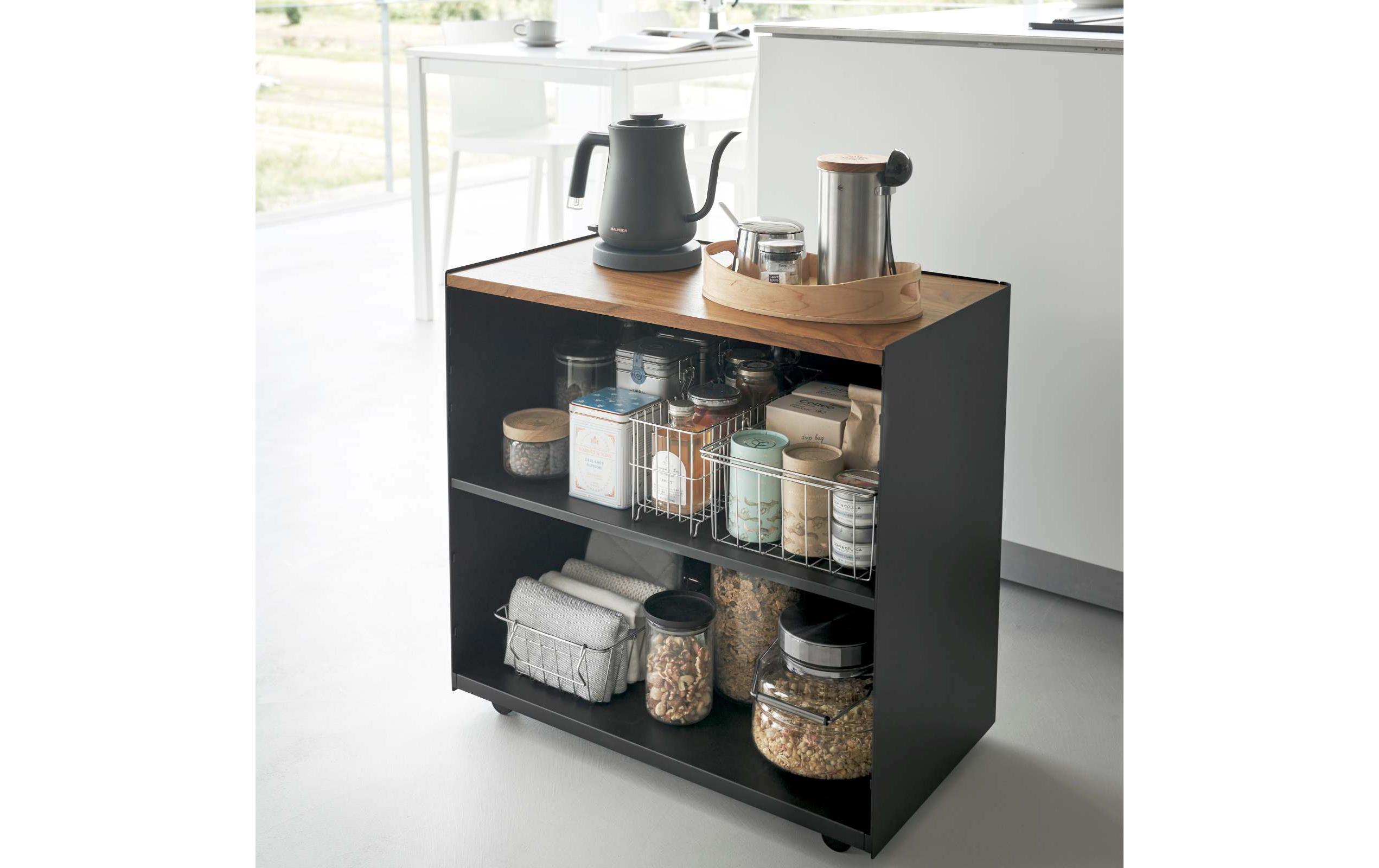 Servierwagen Tower 60.3 x 59 cm, Schwarz<br>Halbgeschlossener Aufbewahrungswagen