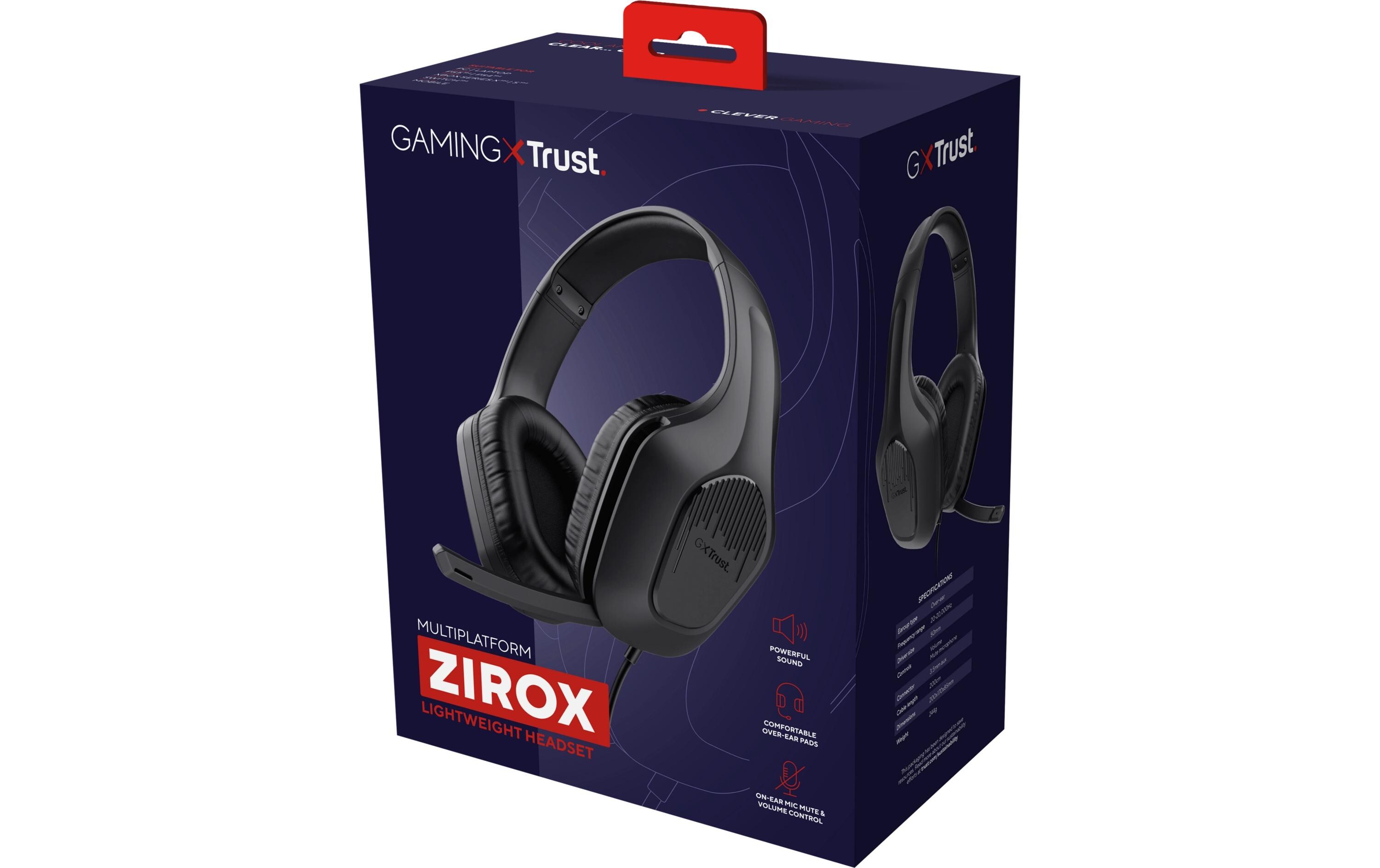 GXT 415 Zirox SchwarzFederleichtes, ohrumschliessendes Gaming-Headset, hergestellt für PC, Laptop und Konsolen