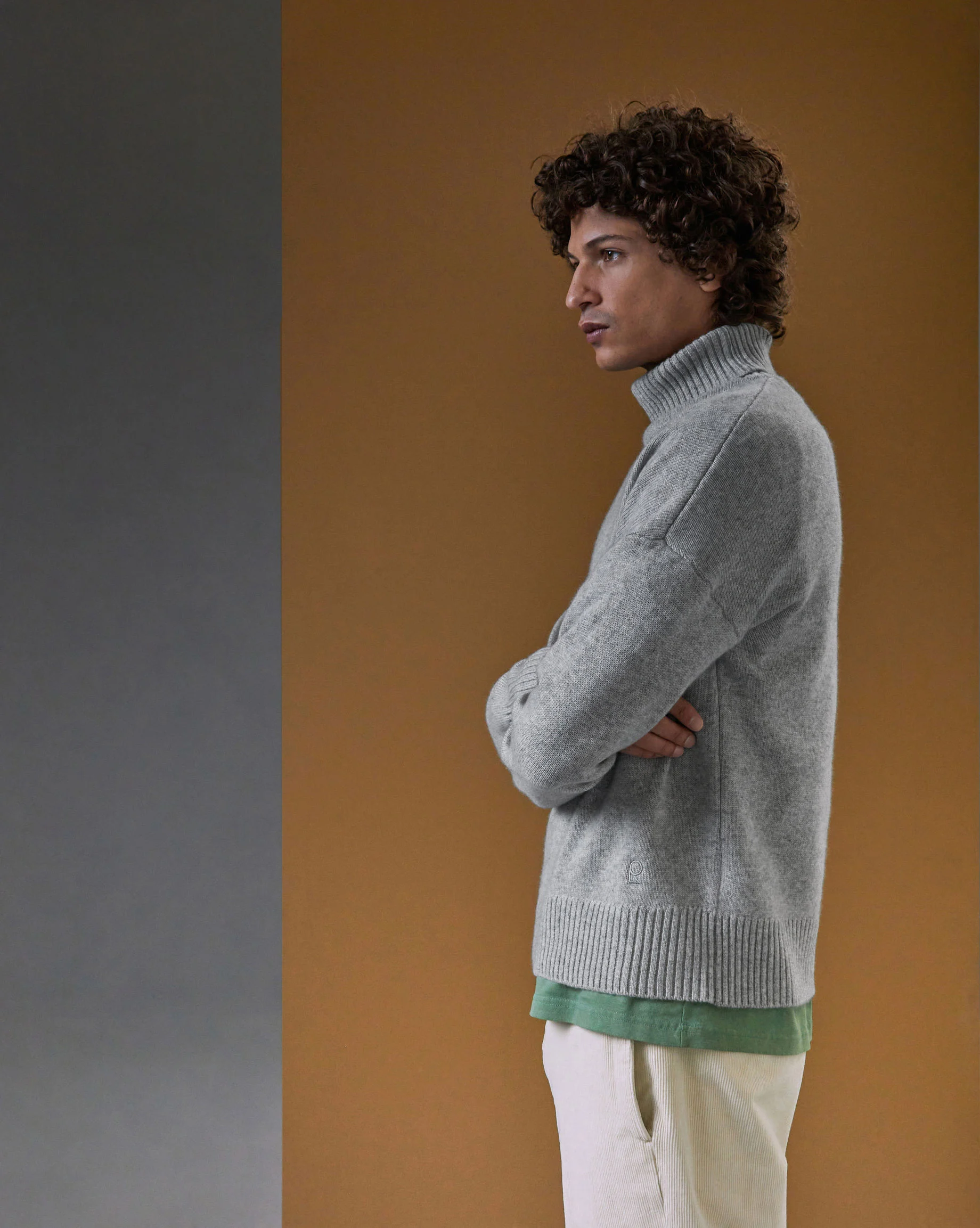 Pull col roulé en cachemire | Gris