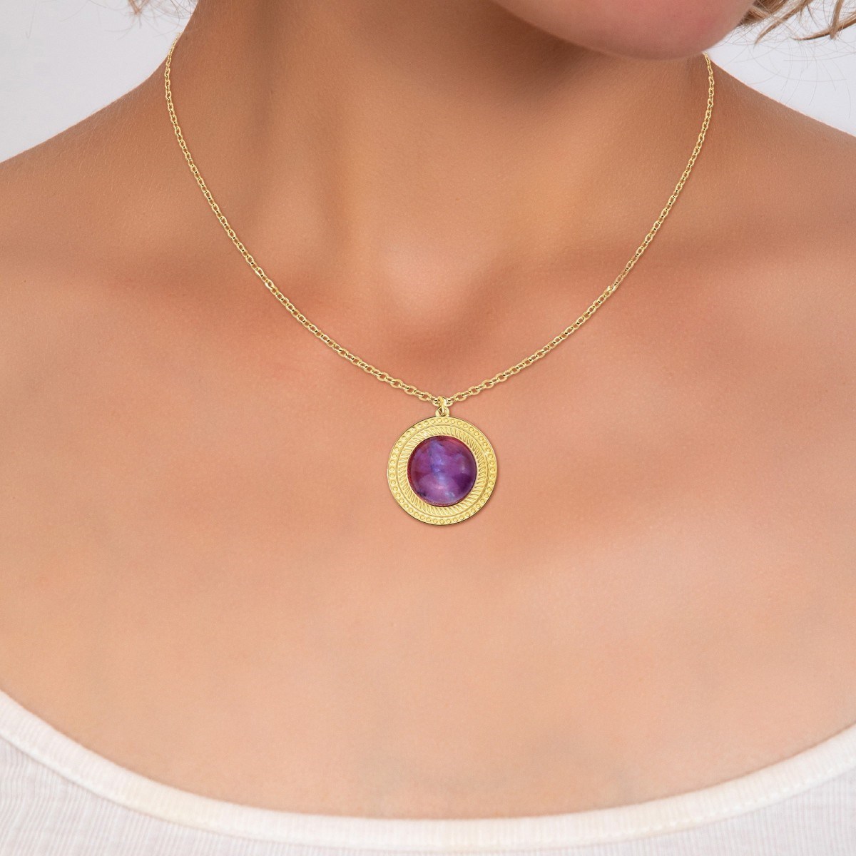 Collier SC Bohème orné d'une pierre naturelle