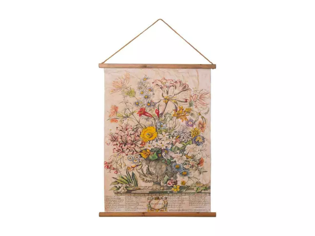 Toile de lin parcheminée imprimée 64x83x1,7