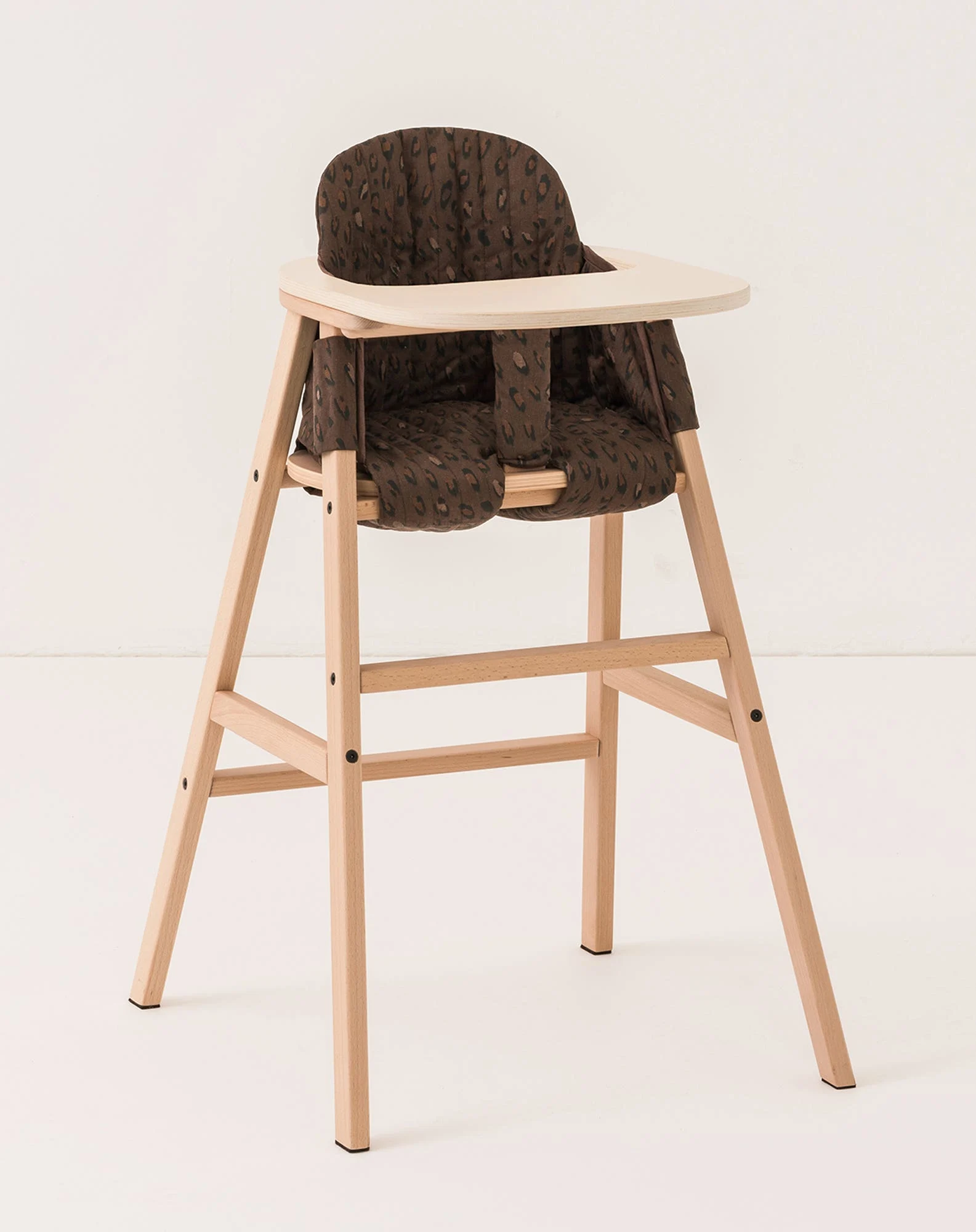 Ensemble chaise évolutive 3 en 1 avec plateau et coussin growing green | Marron