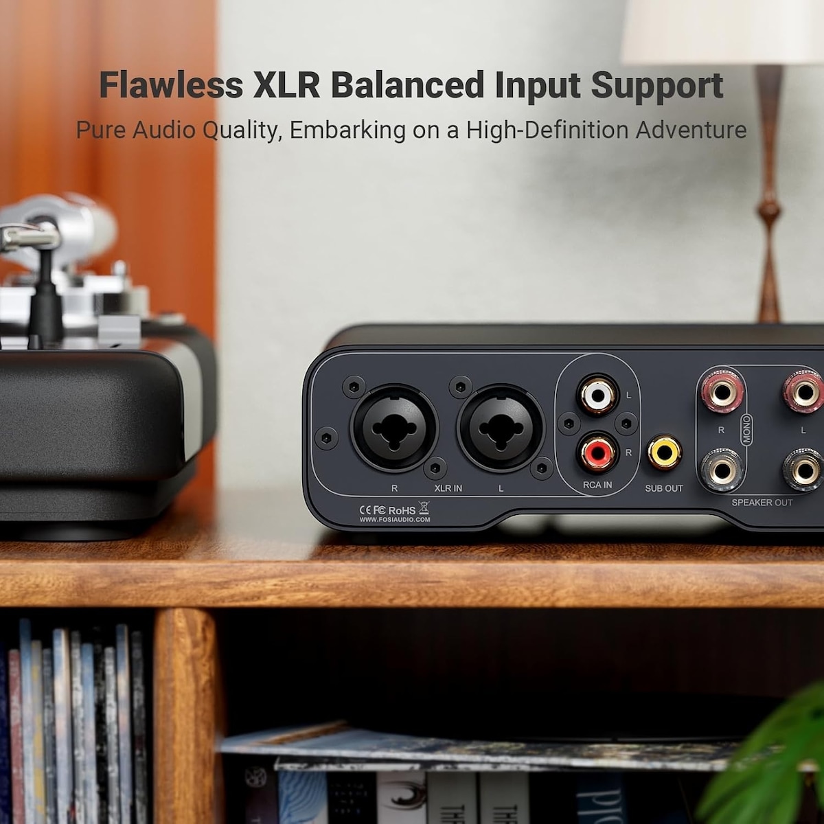 Fosi Audio ZA3 balansert stereoforsterker Home Audio Component Mini 2-kanals monoforsterker TPA3255 for Subwoofer Desktop hjemmekino