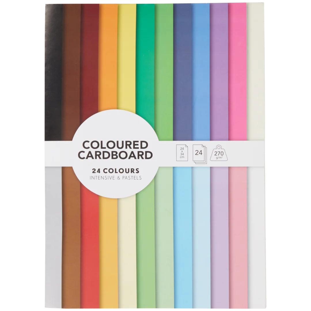 Gekleurd kartonblok 24 vel