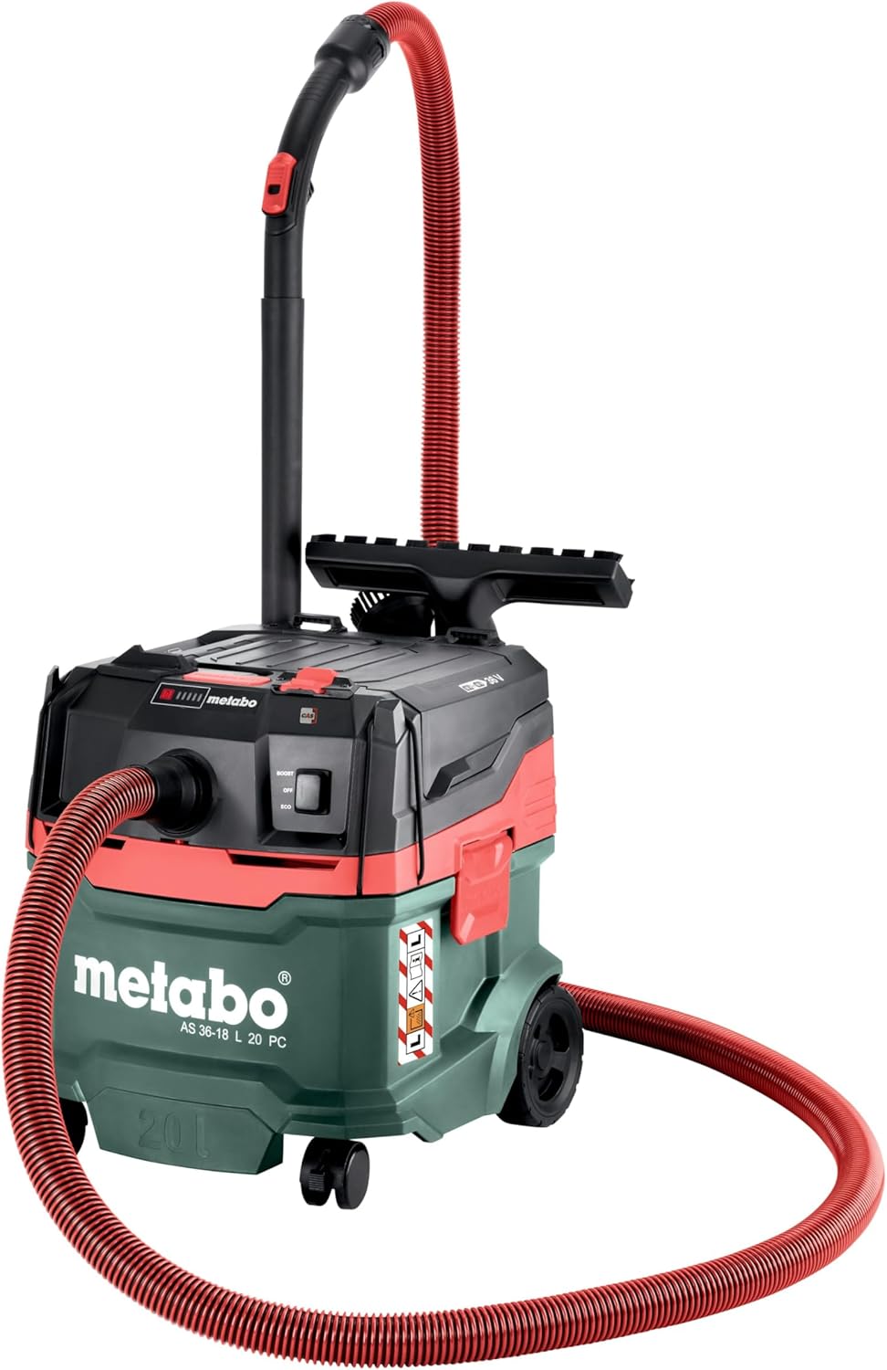 metabo Akku-Sauger AS 36-18 L 20 PC - 18 V, 20L Behälter - Staubklasse L, Nass- und Trockensauger, Boost-Modus, Quick-System, Antistatik - Für Gewerbe und Haushalt