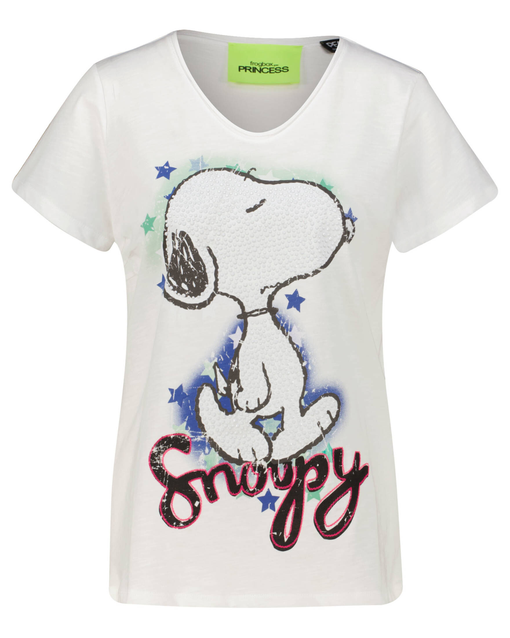 Frogbox| Damen T-Shirt SNOOPY CHAIN STITCH